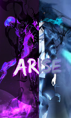 Arise Anime Style Wallpaper Featuring Dark Purple and Blue Energy Effects HD phone wallpaper