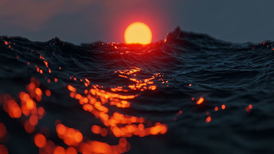 Dramatic Sunset Over Dark Ocean Waves With Golden Sunlight Reflections HD wallpaper