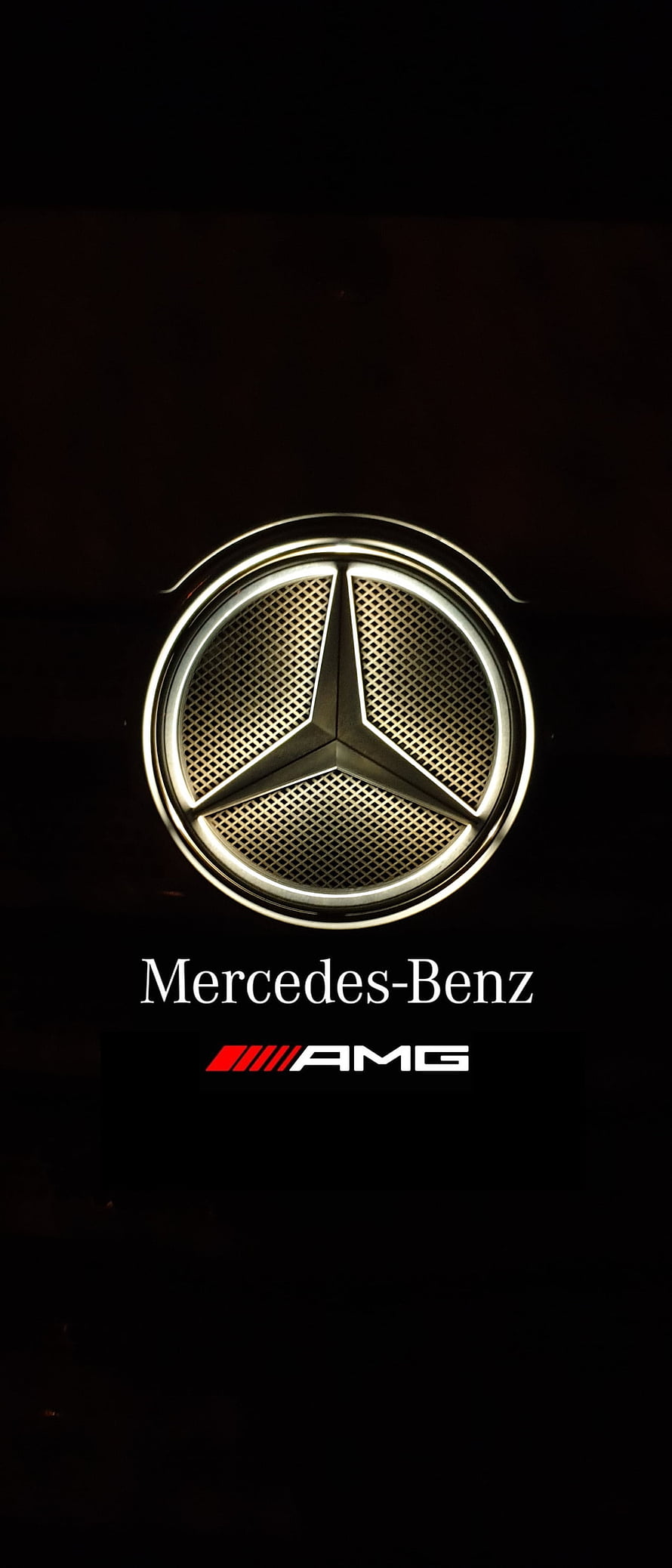 Mercedes-Benz AMG Logo Wallpaper - Sleek Silver Emblem on Dark Background HD phone wallpaper