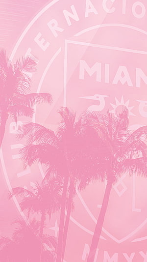 Miami International FC Soccer Team Logo With Palm Trees Pink Aesthetic Wallpaper HD phone wallpaper