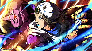 Johnny Joestar and Tusk Act 4 in Dynamic JoJo Bizarre Adventure Anime Art HD wallpaper