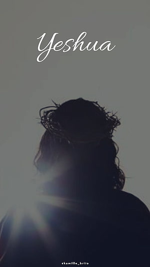 Yeshua Silhouette with Crown of Thorns and Divine Light HD phone wallpaper