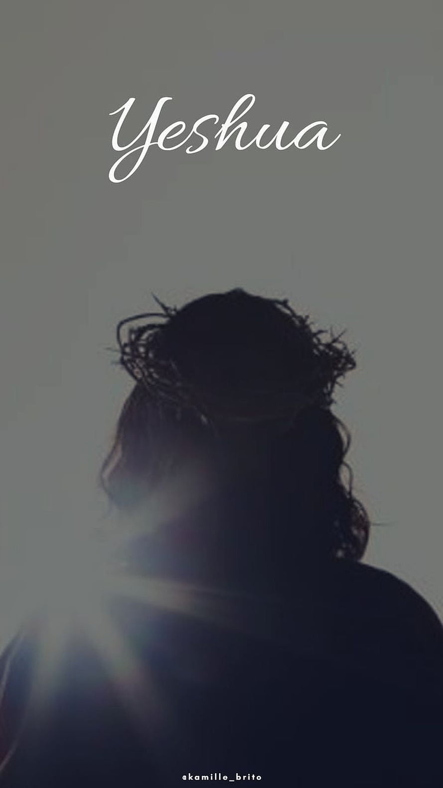 Yeshua Silhouette with Crown of Thorns and Divine Light HD phone wallpaper