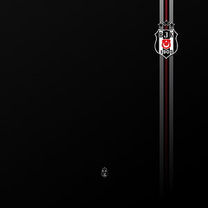 Minimalist Beşiktaş J.K. Crest on Black Background with Vertical Stripes HD phone wallpaper