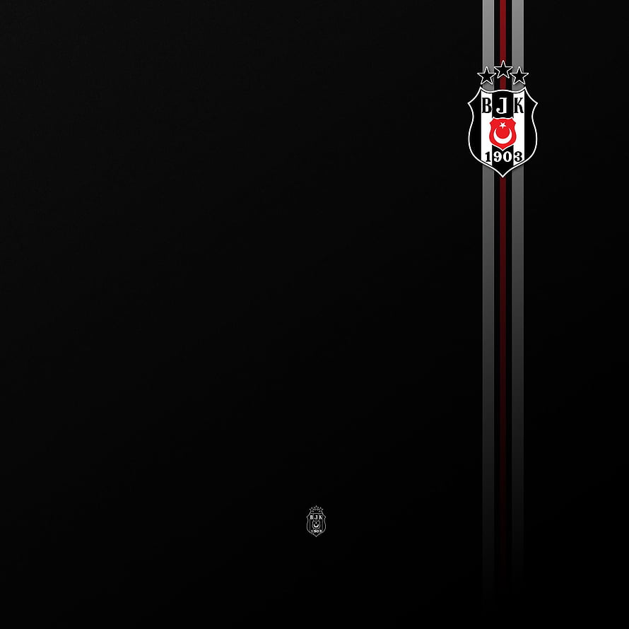 Minimalist Beşiktaş J.K. Crest on Black Background with Vertical Stripes HD phone wallpaper