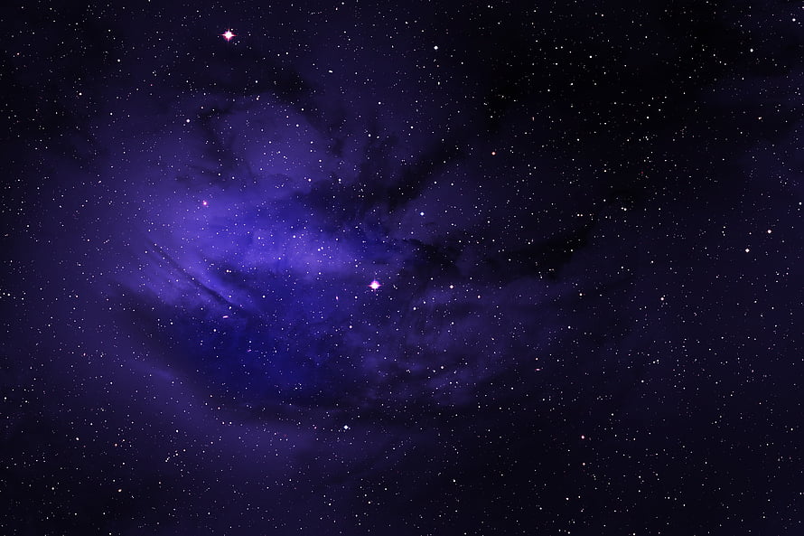 Stunning Purple Nebula and Starry Night Sky Space Photography Wallpaper HD wallpaper