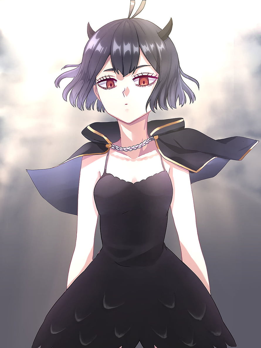 Nero from Black Clover in Black Dress with Horns and Cape HD phone wallpaper