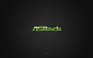ASRock Green Metallic Logo on Dark Carbon Fiber Texture HD wallpaper