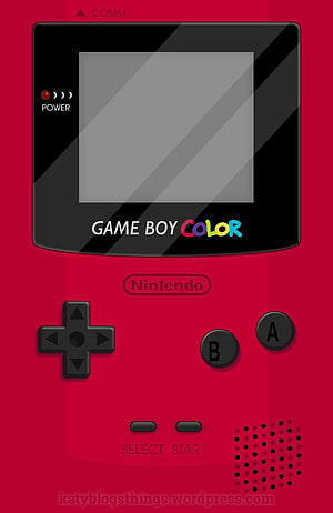 Red Nintendo Game Boy Color Handheld Console Front View Illustration HD phone wallpaper
