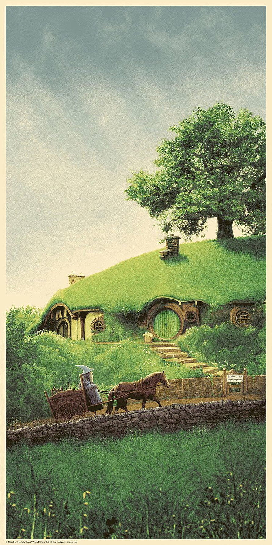 Hobbiton Bag End Cottage with Horse and Cart in The Shire HD phone wallpaper
