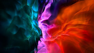 Vibrant Abstract Digital Art with Flowing Neon Colors and Organic Textures HD wallpaper