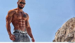 Muscular Shirtless Man With Tattoos And Sunglasses Standing Outdoors, All Bodybuilder, Indian Body Builder HD wallpaper