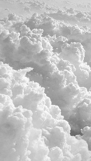 Monochrome Cumulus Clouds Texture HD phone wallpaper