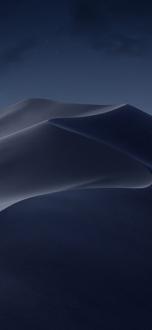 Dark Blue Sand Dunes Under a Starry Night Sky in the Mojave Desert HD phone wallpaper