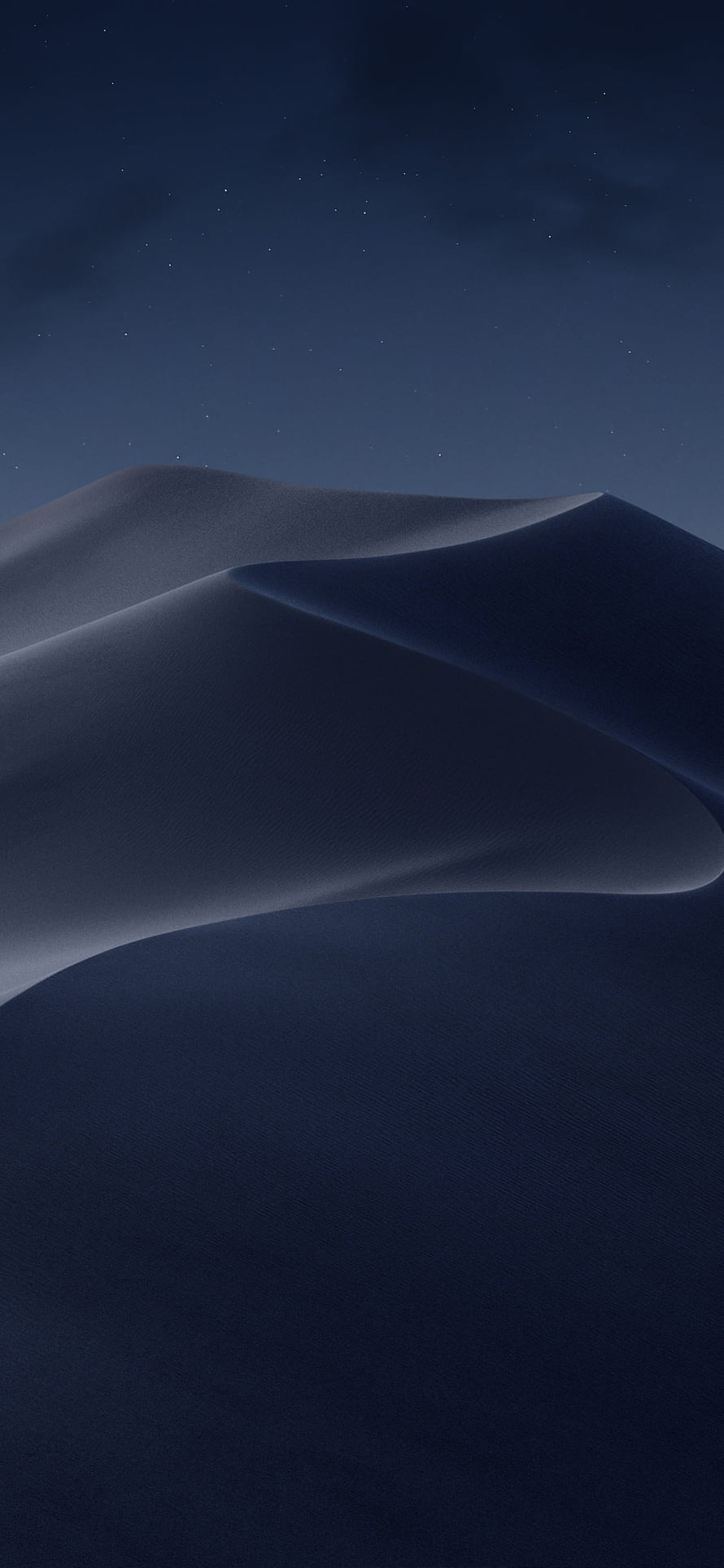 Dark Blue Sand Dunes Under a Starry Night Sky in the Mojave Desert HD phone wallpaper