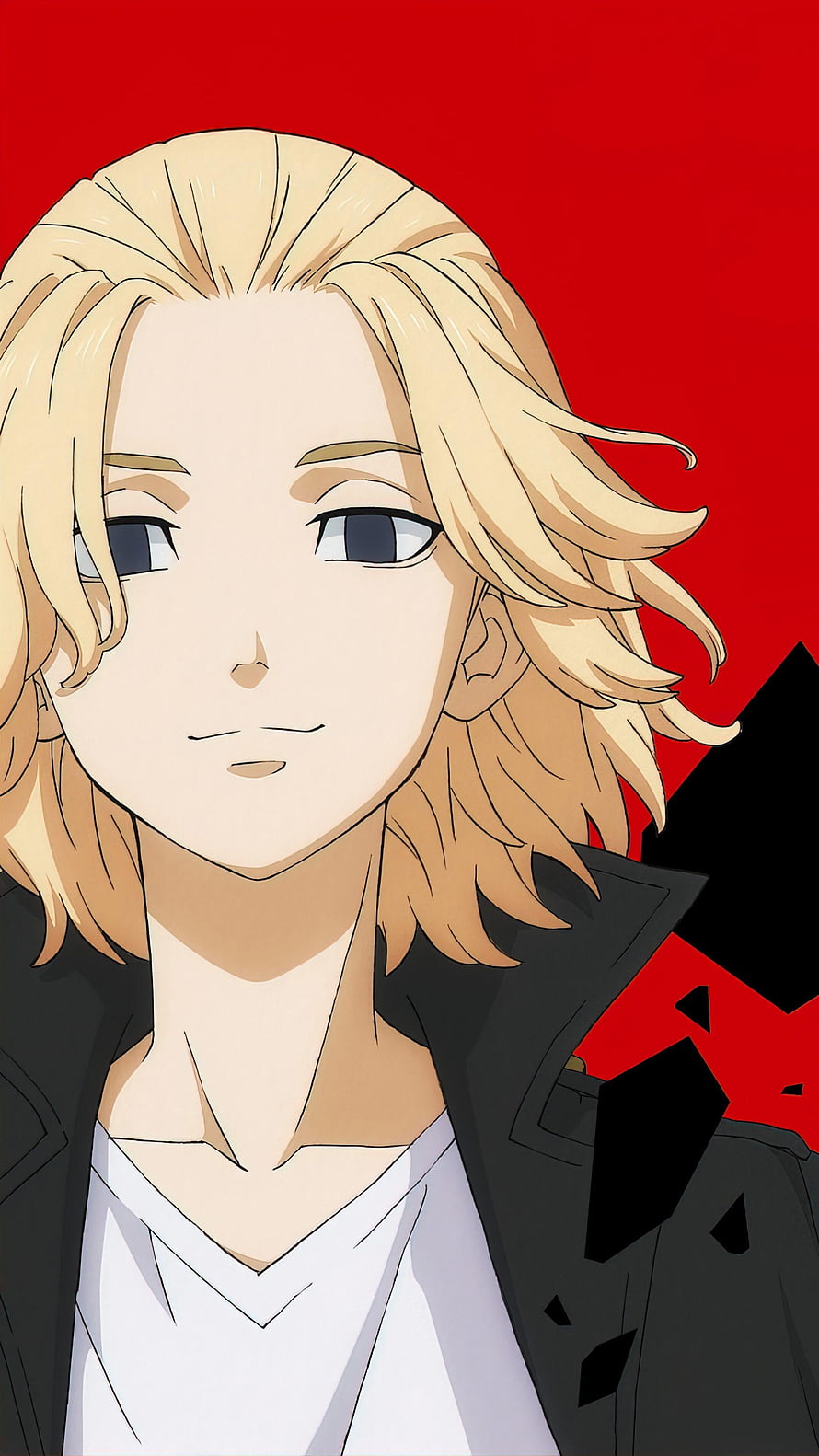 Anime Character Portrait With Blonde Hair And Red Background HD phone wallpaper