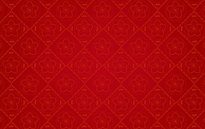 Traditional Chinese Red Floral Lattice Pattern with Diamond Grid Motif HD wallpaper
