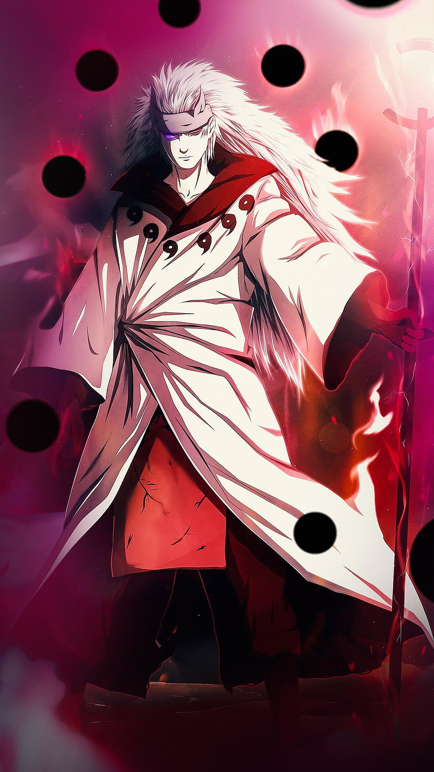 Madara Uchiha with Rinnegan and Six Paths Chakra Orbs Anime Wallpaper HD phone wallpaper