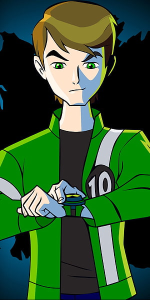 Ben Tennyson from Ben 10 in Green Jacket with Omnitrix Watch HD phone wallpaper