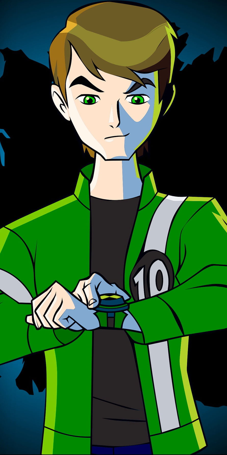 Ben Tennyson from Ben 10 in Green Jacket with Omnitrix Watch HD phone wallpaper