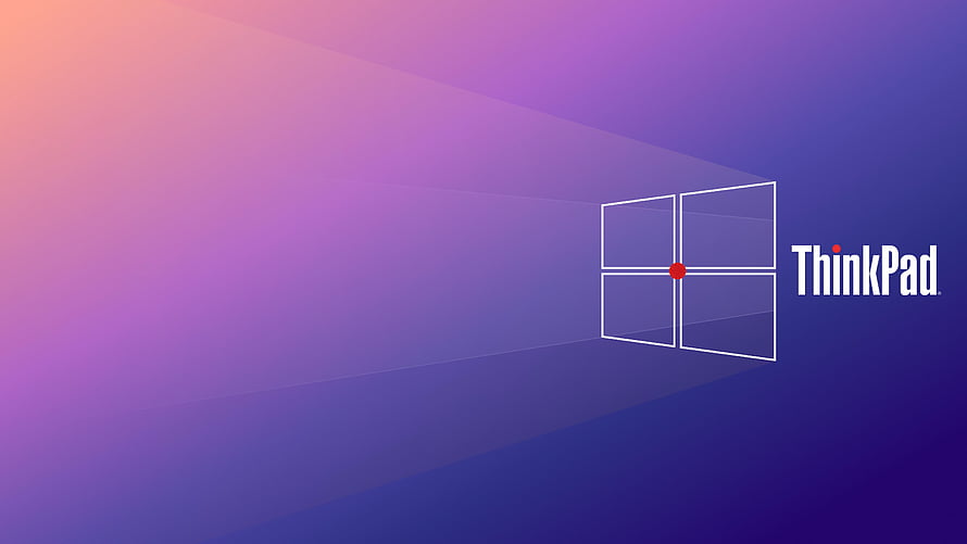ThinkPad Windows 10 Gradient Desktop Background with Purple and Blue Hues HD wallpaper
