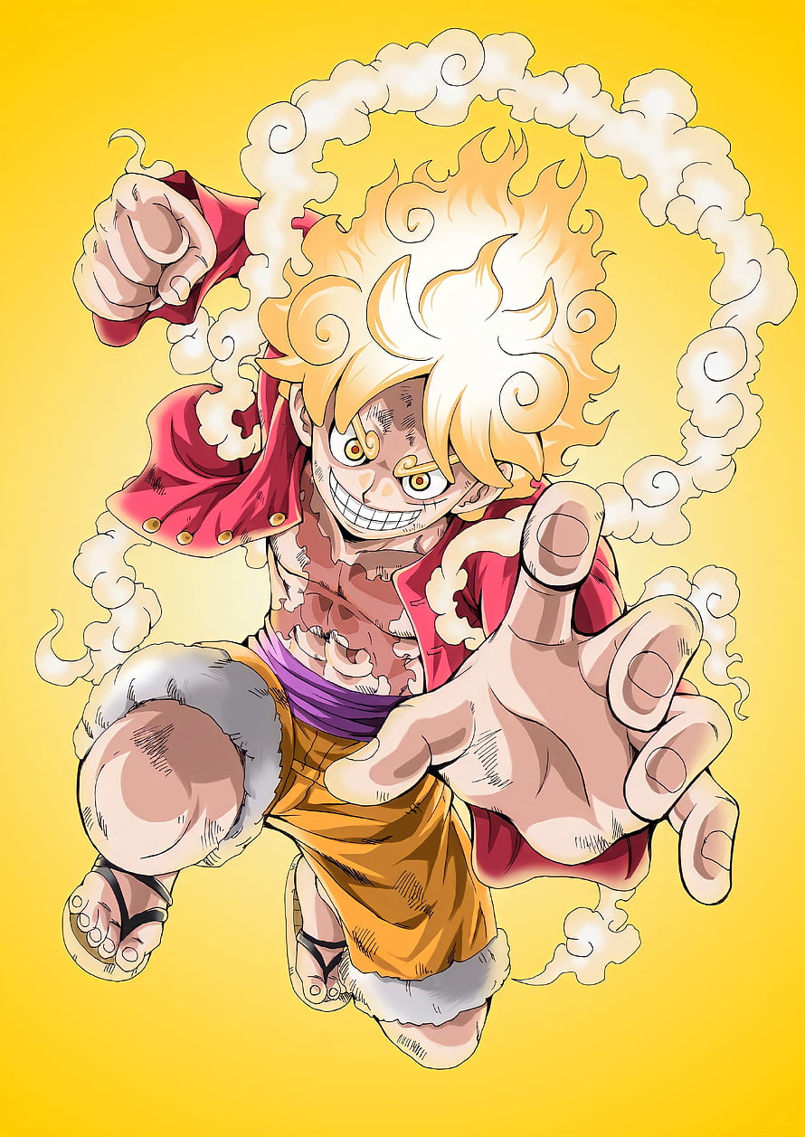 Monkey D. Luffy Gear 5 Sun God Nika Form Anime Wallpaper HD phone wallpaper