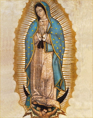 Our Lady of Guadalupe Religious Artwork with Blue Mantle and Golden Rays, Our Lady Of Guadalupe, Virgen De Guadalupe HD phone wallpaper