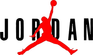 Air Jordan Jumpman Logo in Red Silhouette with Bold Black Text on White Background, Jumpman Logo Group ,, Air Jordan Logo HD wallpaper