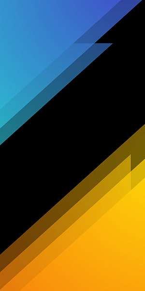 Abstract Geometric Blue and Yellow Diagonal Stripes on Black Background HD phone wallpaper
