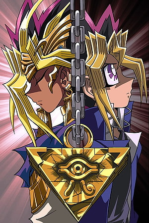 Yami Yugi and Yugi Muto with Millennium Eye Pendant in Yu-Gi-Oh Anime Art HD phone wallpaper