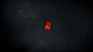Windows 10 Red Flag Logo on Dark Textured Background HD wallpaper