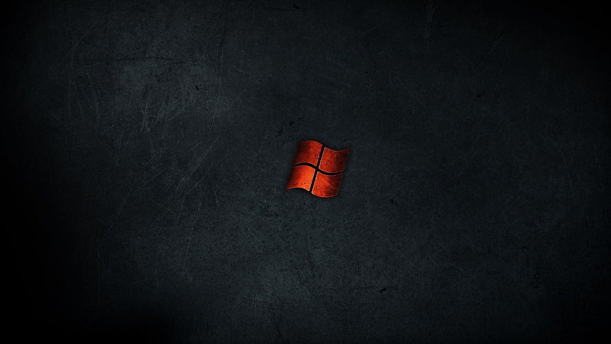 Windows 10 Red Flag Logo on Dark Textured Background HD wallpaper