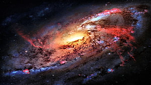 Vibrant Spiral Galaxy with Glowing Core and Dust Lanes in Deep Space HD wallpaper