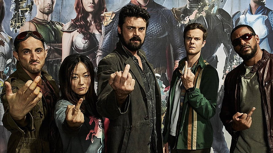 The Boys Cast Group Photo with Middle Finger Gesture HD wallpaper