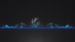 Abstract Blue Smoke Rising from a Glowing Horizontal Line on a Dark Background HD wallpaper