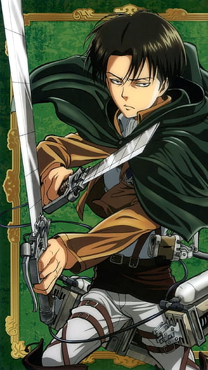 Levi Ackerman Attack on Titan Anime Character Portrait with ODM Gear and Swords, Levi Ackerman , Levi Attack On Titan HD phone wallpaper