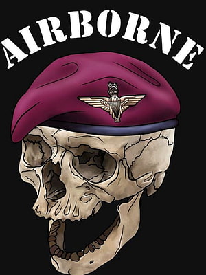Airborne Skull Wearing Maroon Beret With Parachute Regiment Badge HD phone wallpaper