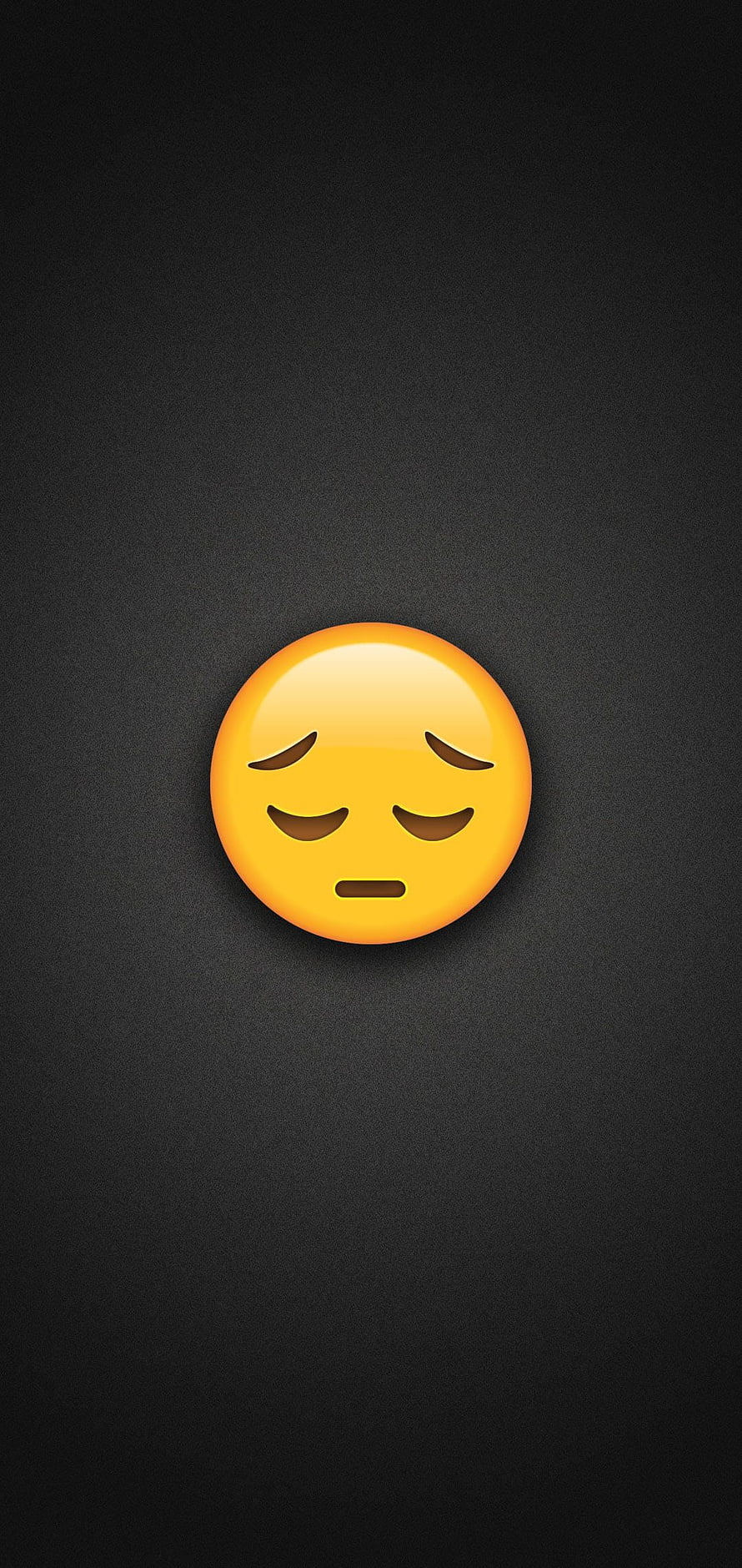 Sad Pleading Face Emoji on Dark Textured Background HD phone wallpaper