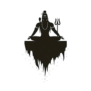 Lord Shiva Meditating Silhouette with Trishula and Rudraksha Beads HD phone wallpaper