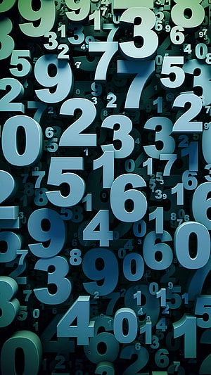 Abstract 3D Blue Numbers Wallpaper HD phone wallpaper