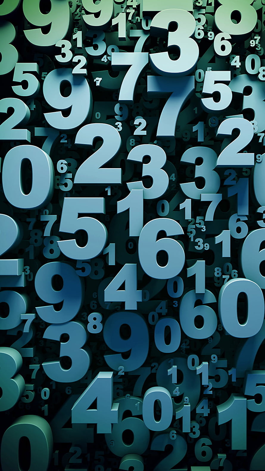 Abstract 3D Blue Numbers Wallpaper HD phone wallpaper