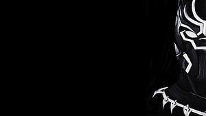 Black Panther Minimalist Dark Portrait with Geometric White Mask Details HD wallpaper