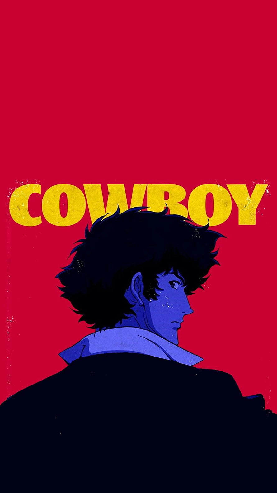 Cowboy Bebop Spike Spiegel Profile Portrait on Vibrant Red Background HD phone wallpaper