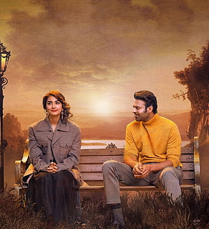Romantic Couple Portrait on Park Bench at Golden Hour with Vintage Aesthetic HD phone wallpaper