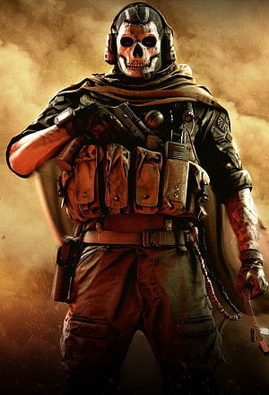 Ghost from Call of Duty Modern Warfare wearing skull mask and tactical gear HD phone wallpaper