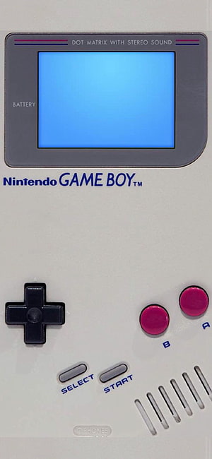 Classic Nintendo Game Boy Handheld Console with Blue Screen and Retro Controls HD phone wallpaper
