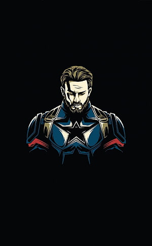 Captain America Steve Rogers Vector Art Portrait HD phone wallpaper