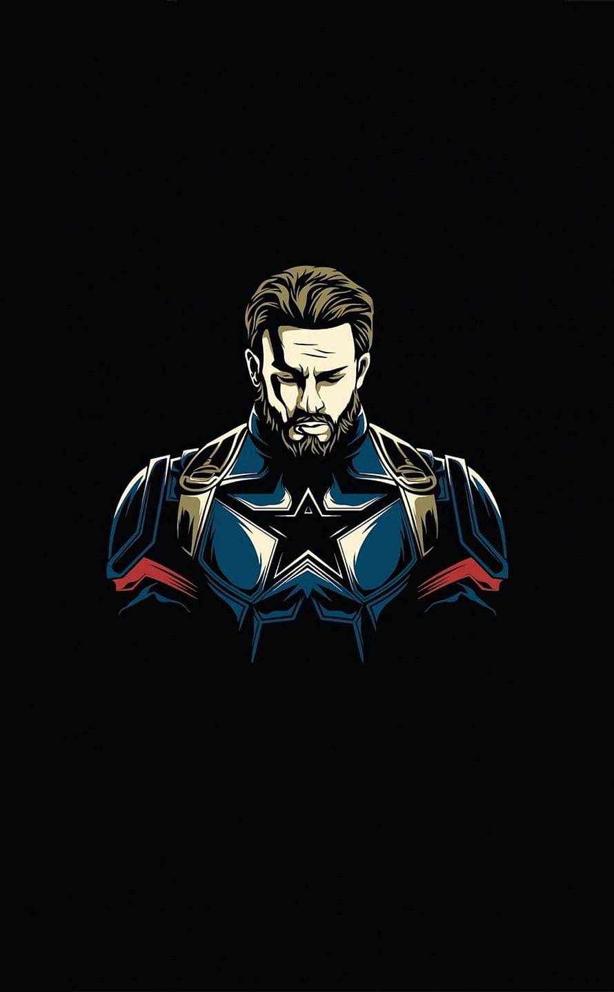 Captain America Steve Rogers Vector Art Portrait HD phone wallpaper