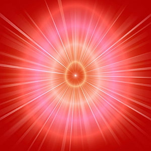 Vibrant Red Sunburst Background With Radiating Light Rays And Glowing Center HD phone wallpaper