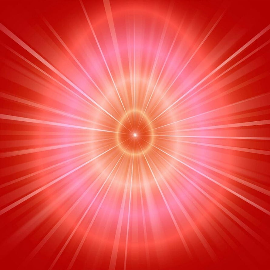Vibrant Red Sunburst Background With Radiating Light Rays And Glowing Center HD phone wallpaper